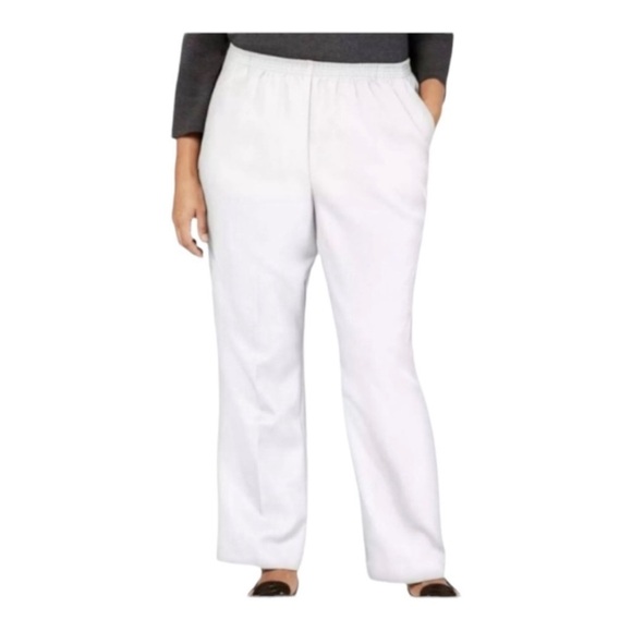 NEW Karen Scott Plus White Pants Pull On Stretch Elastic Comfort Waist Size 3X - Picture 1 of 7
